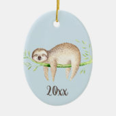 Happy Sloth  Keepomwille Keramisch Ornament (Voorkant)