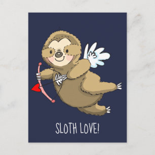 Happy Sloth Love Valentijn Cupid Briefkaart