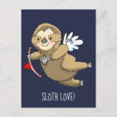 Happy Sloth Love Valentijn Cupid Briefkaart (Voorkant)