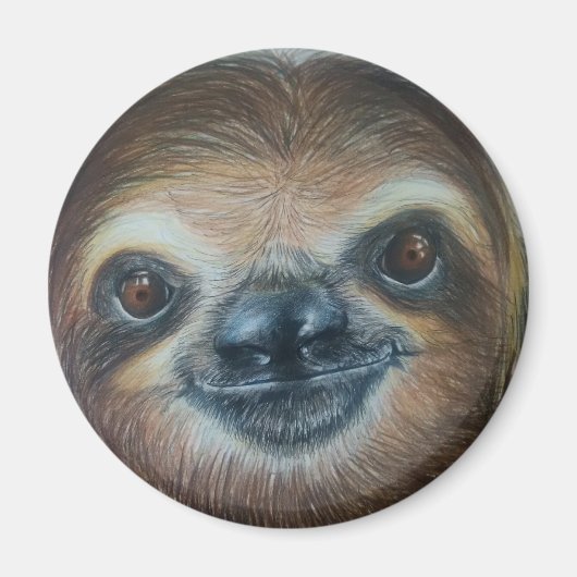 HAPPY SLOTH MAGNEET! luiaards glimlachen Magneet (Voorkant)