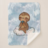 Happy Sloth op een cloud Sherpa Deken (Voorkant)