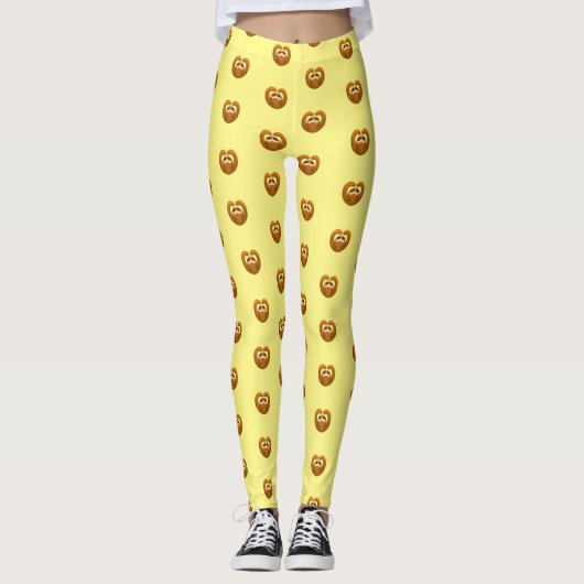 Happy Sloth Raised Arms Heart Love Animals Leggings (Voorkant)