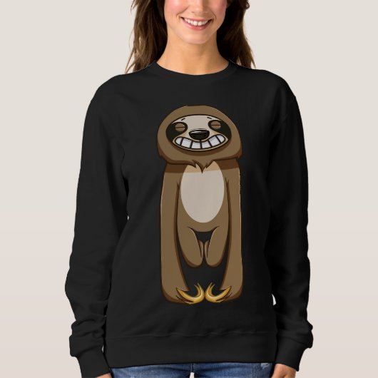 Happy Sloth Schattigee luiaard gemonteerd Trui (Voorkant)