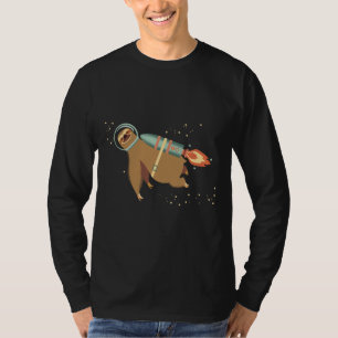Happy Sloth Spaceman Rocket Jet Pack T-shirt
