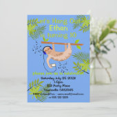 Happy Sloth Uitnodiging (Staand voorkant)