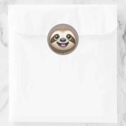 Happy Sloth Vibes Ronde Sticker (Tas)