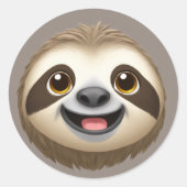 Happy Sloth Vibes Ronde Sticker (Voorkant)