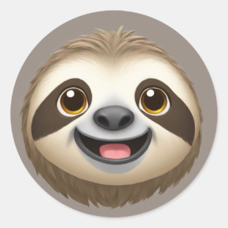 Happy Sloth Vibes Ronde Sticker