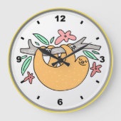 Happy Sloth Wall-klok Grote Klok (Voorkant)