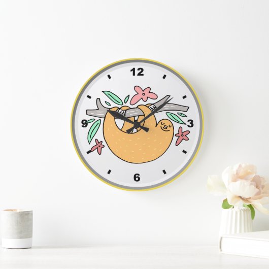 Happy Sloth Wall-klok Grote Klok (Huis)