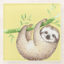 Happy Sloth Waterverf