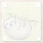 Happy Sloth Waterverf Glazen Onderzetter (Achterkant)