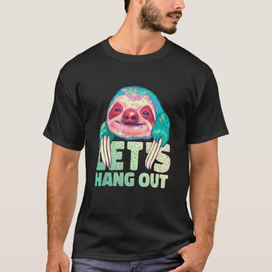 Happy Sloth-Waterverf laat dieren ophangen T-shirt (Voorkant)