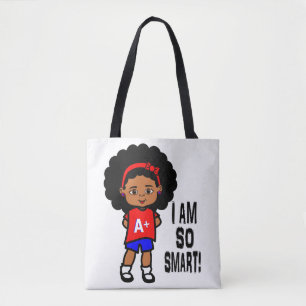 Happy Smart African American Girl Canvas tas