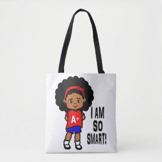 Happy Smart African American Girl Canvas tas
