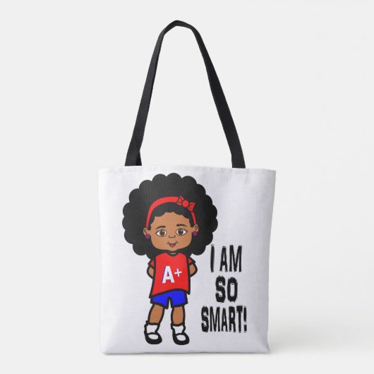 Happy Smart African American Girl Canvas tas (Achterkant)