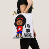 Happy Smart African American Girl Canvas tas (Dichtbij)