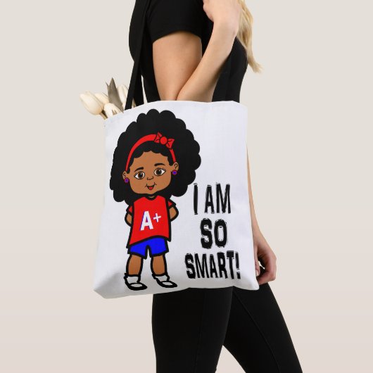 Happy Smart African American Girl Canvas tas (Dichtbij)