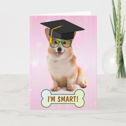 Happy Smart Corgi-Afstuderen Kaart (Voorkant)