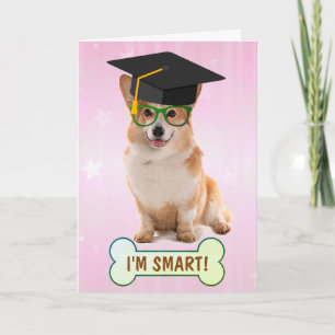 Happy Smart Corgi-Afstuderen Kaart