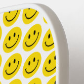 Happy Smile Face Emoji NAME Yellow Black White Fun Pickleball Paddle (Links Detail)