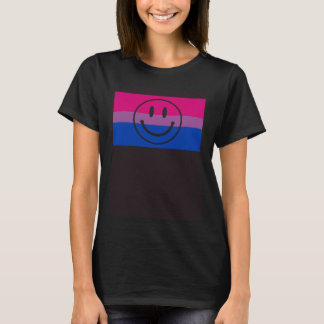 Happy Smile Face Gay Bisexual Pride Flag Queer T-shirt
