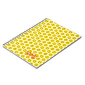 Happy Smile Face Yellow Black White Red Name Noteb Notitieboek (Linkerzijde)