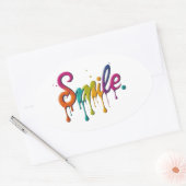 Happy Smile Ovale Sticker (Envelop)