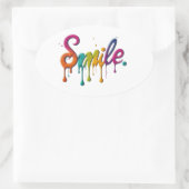 Happy Smile Ovale Sticker (Tas)