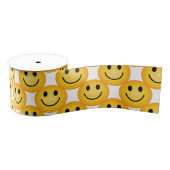 Happy Smiley Face Emoji Printed Ribbon Grosgrain Lint (Spoel)