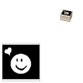 Happy Smilie gezicht met hart door EelKat Rubberstempel (Gestempeld)