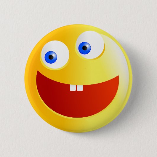 Happy Smilie Ronde Button 5,7 Cm (Voorkant)