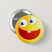 Happy Smilie Ronde Button 5,7 Cm (Voorkant /achterkant)
