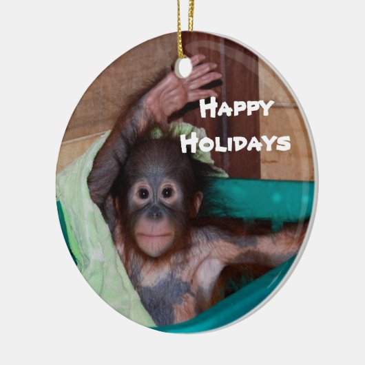 Happy Smiling Animal Baby Holiday Keramisch Ornament (Links)