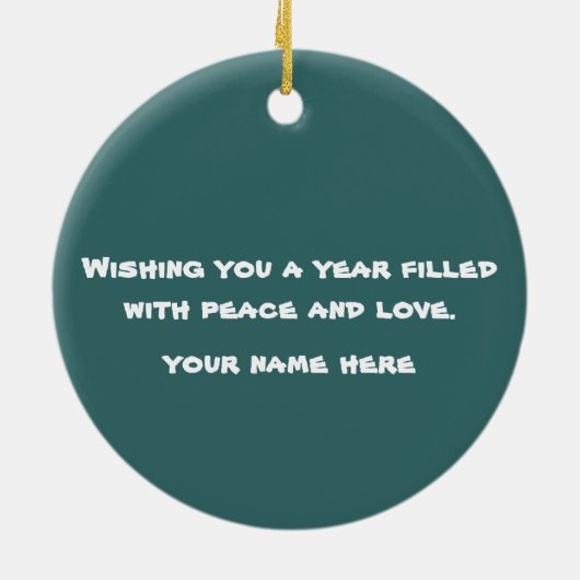 Happy Smiling Animal Baby Holiday Keramisch Ornament (Achterkant)