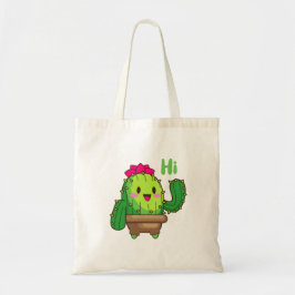 Happy Smiling Cactus Kawai Tote Bag