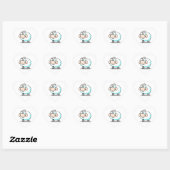 Happy Smiling Cartoon Sheep Hart Sticker (Vel)