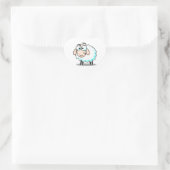 Happy Smiling Cartoon Sheep Hart Sticker (Tas)