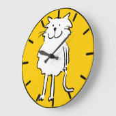 Happy Smiling Cat als Fun Cartoon Illustratie Grote Klok (Hoek)