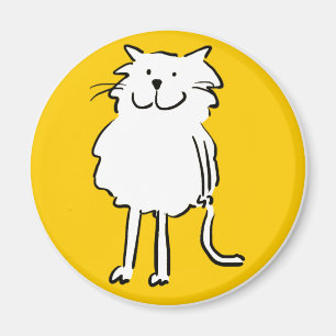 Happy Smiling Cat als Fun Cartoon Illustratie Magneet