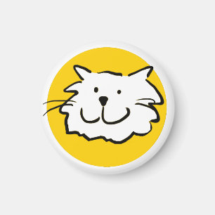 Happy Smiling Cat als Fun Cartoon Illustratie Magneet