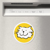 Happy Smiling Cat als Fun Cartoon Illustratie Magneet (Insitu (Vaatwasser))