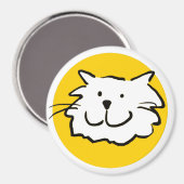Happy Smiling Cat als Fun Cartoon Illustratie Magneet (Voorkant / Achterkant)