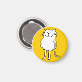 Happy Smiling Cat als Fun Cartoon Illustratie Magneet (Voorkant / Achterkant)