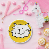 Happy Smiling Cat als Fun Cartoon Illustratie Papieren Bordje (Feest)