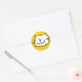 Happy Smiling Cat als Fun Cartoon Illustratie Ronde Sticker (Envelop)