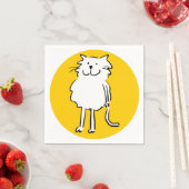 Happy Smiling Cat als Fun Cartoon Illustratie Servetten (Insitu)