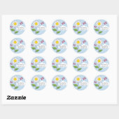 Happy Smiling Daisy & Vlinders RSVP Stickers (Vel)