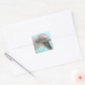 Happy Smiling Dolphin Vierkante Sticker (Envelop)