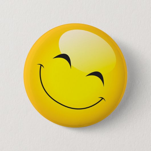 Happy Smiling Emoji Face Cute Cartoon Character Ronde Button 5,7 Cm (Voorkant)